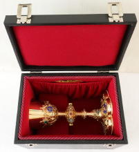 Solid silver gilt antique French Gothic Chalice.